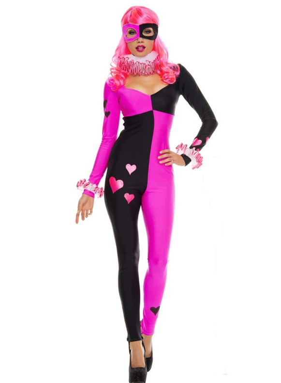 Harley Quinn Cosplay Costume Halloween Catsuit 15112088